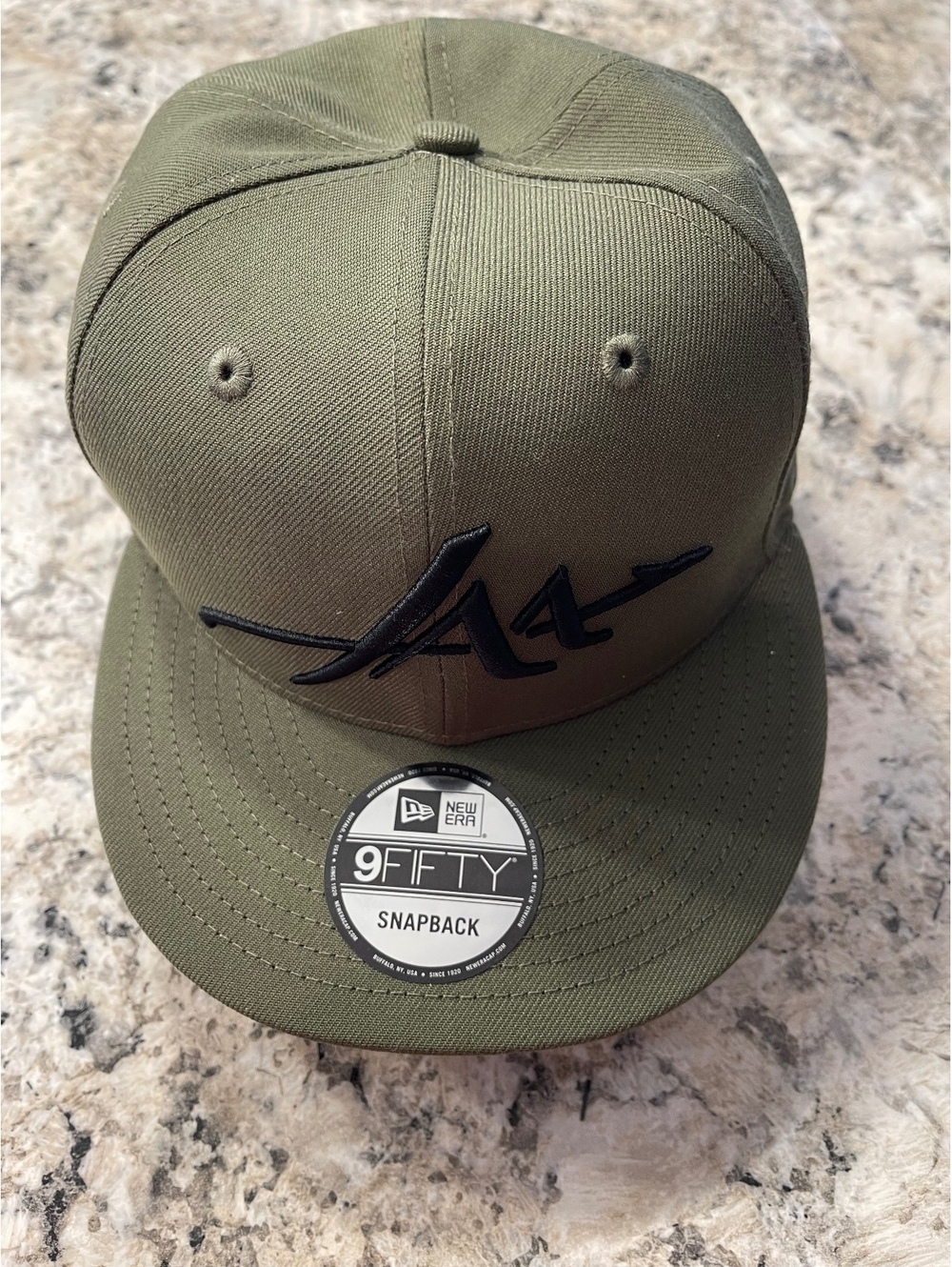 New Era 9FIFTY Alpine Racing  Olive Green Snapback Hat with American Flag